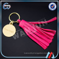 Tasselkeychain de couro vermelho bonito feito sob encomenda de WANJUN &amp; keyringK-497)